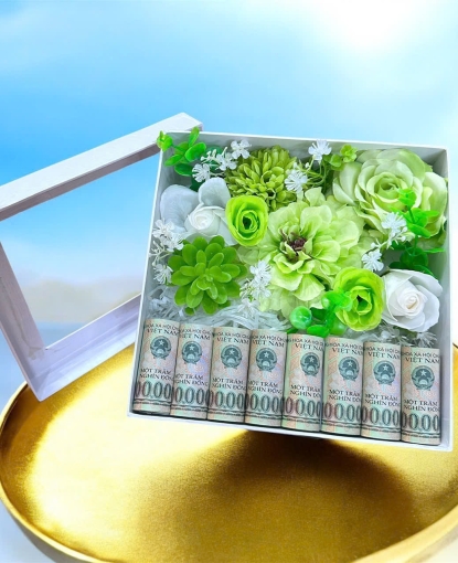 Hộp hoa tiền  100k
