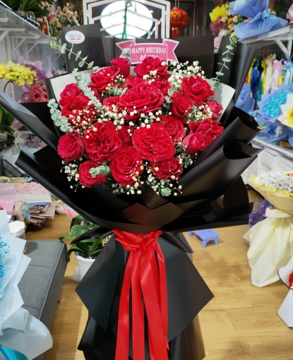 BÓ HOA HỒNG ĐỎ - HOA TƯƠI BÌNH LONG