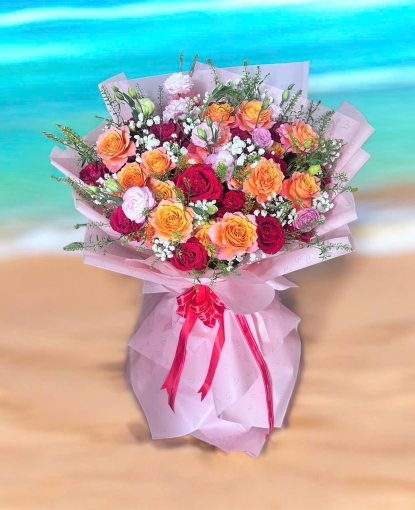 Hoa hồng đỏ kết cam 8/3